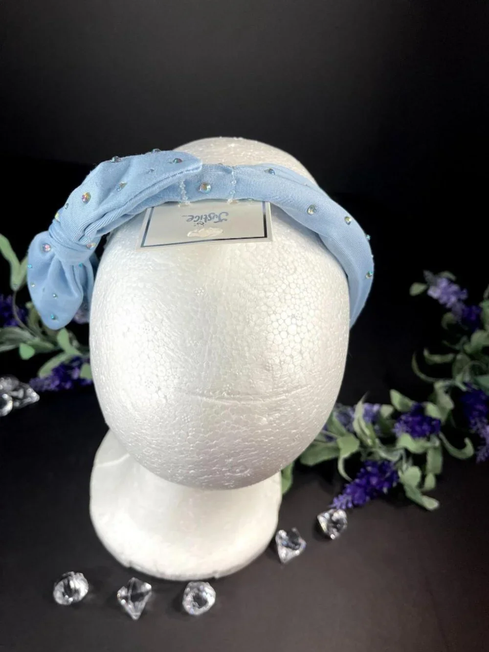 Justice Headband Rhinestone Blue Denim Girls Hair Care Hair Knot Accessories